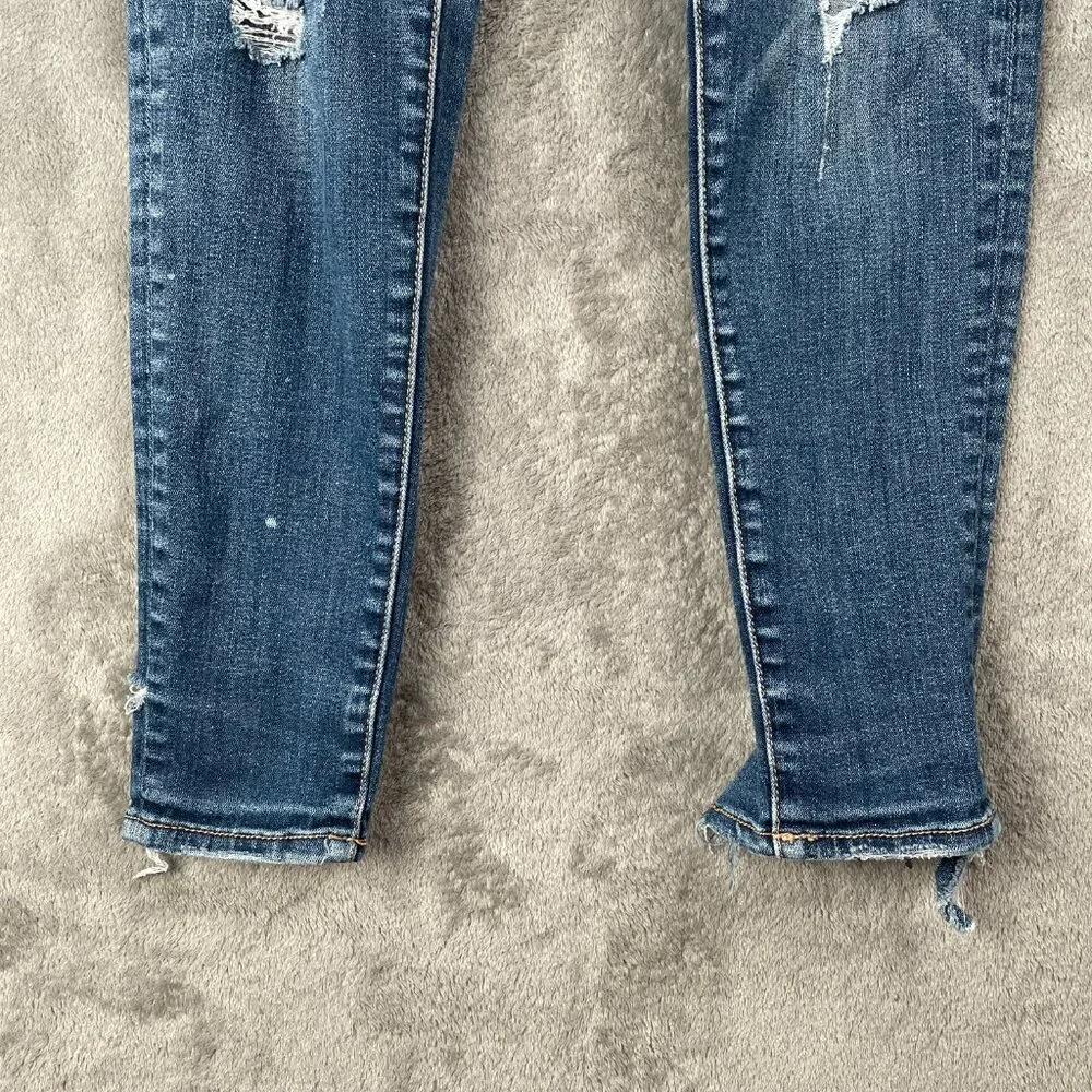 American Eagle Super Stretch X Skinny Jeans Womens 0 Short Distressed Ripped Y2K